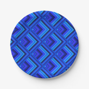 Blue stripes scale pattern paper plate