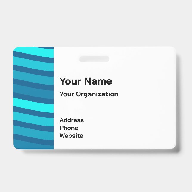 Blue Stripes Security Badge – Professional ID Badge (Front)