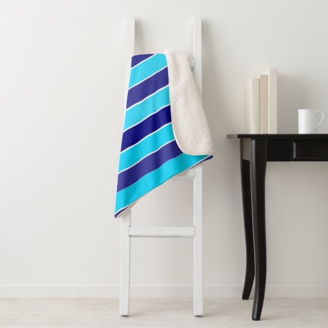 Blue Stripes  Sherpa Blanket (In Situ)