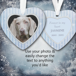 Blue Stripes Snowflake Pet Memorial Ornament