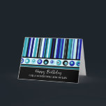 Blue Stripes Son in Law Birthday Card<br><div class="desc">Birthday card for son in law with blue stripes pattern and thoughtful verse.</div>