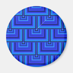 Blue stripes square scales pattern magnet