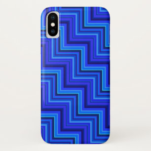 Blue stripes stairs pattern Case-Mate iPhone case