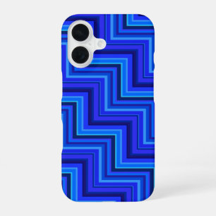 Blue stripes stairs pattern iPhone 16 case