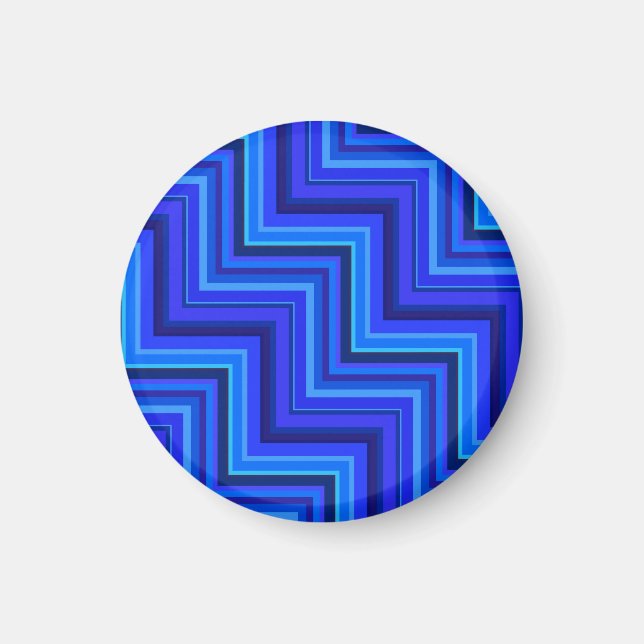 Blue stripes stairs pattern magnet (Front)