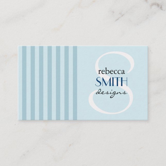 Blue Stripes, Striped Pattern, Lines Business Card (Front)
