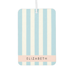 Blue Stripes, Striped Pattern, Lines, Your Name Car Air Freshener