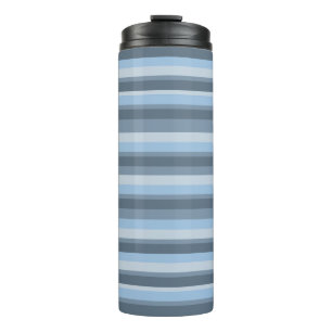 Blue stripes thermal tumbler