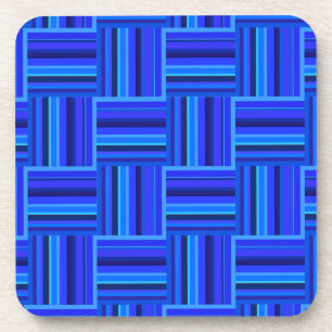 Blue stripes weave pattern coaster