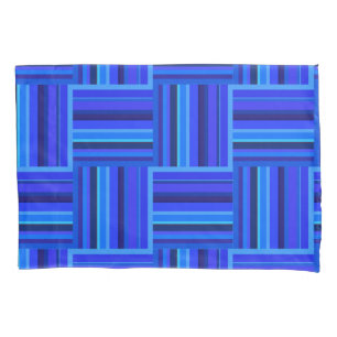 Blue stripes weave pattern pillowcase