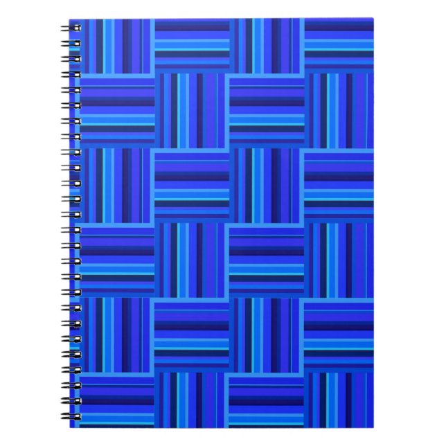 Blue stripes weave pattern spiral notebook (Front)