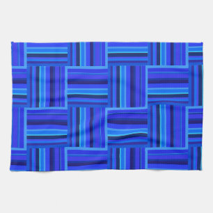 Blue stripes weave pattern tea towel