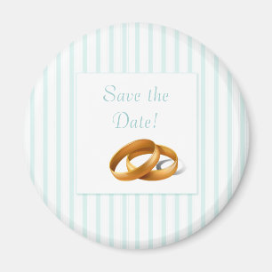 Blue Stripes - Wedding Rings Magnet