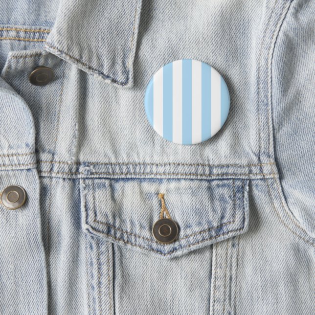 Blue Stripes, White Stripes, Striped Pattern 6 Cm Round Badge (In Situ)