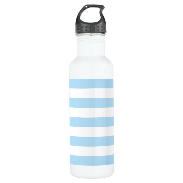 Blue Stripes, White Stripes, Striped Pattern 710 Ml Water Bottle (Front)