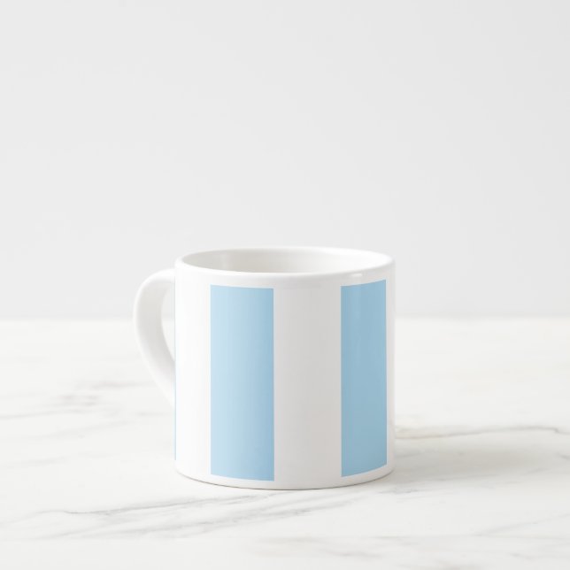 Blue Stripes, White Stripes, Striped Pattern Espresso Cup (Front Left)