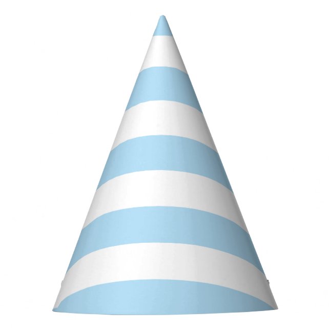 Blue Stripes, White Stripes, Striped Pattern Party Hat (Front)
