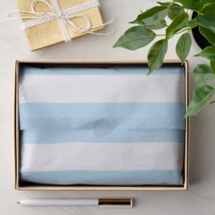 Blue Stripes, White Stripes, Striped Pattern Tissue Paper