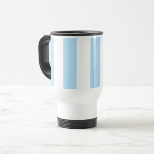 Blue Stripes, White Stripes, Striped Pattern Travel Mug