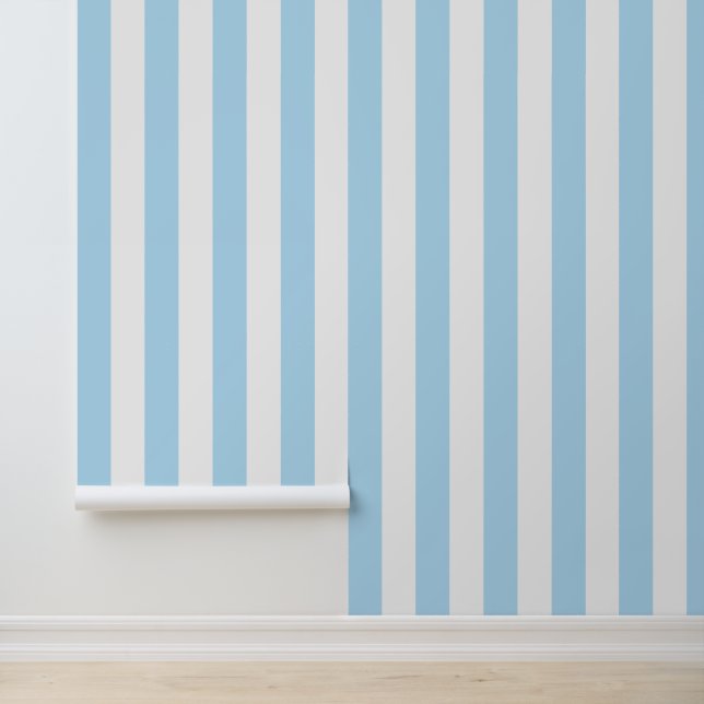 Blue Stripes, White Stripes, Striped Pattern Wallpaper (Application)