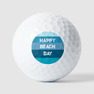 Blue Stripes Words Template Golf Balls