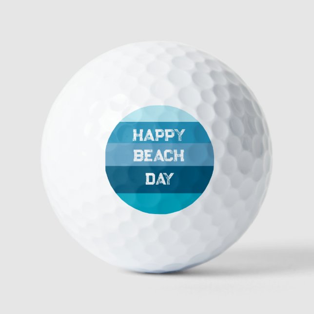 Blue Stripes Words Template Golf Balls (Front)