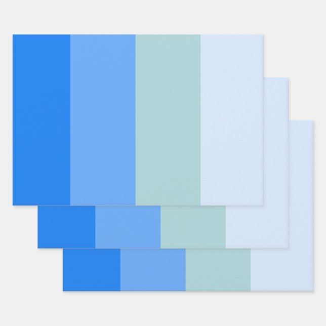Blue Stripes Wrapping Paper Sheet (Set)