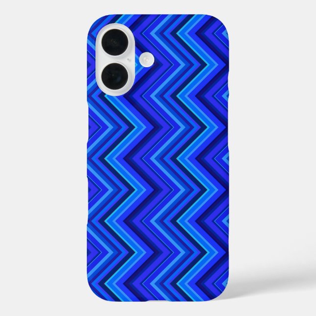 Blue stripes zigzag pattern Case-Mate iPhone case (Back)