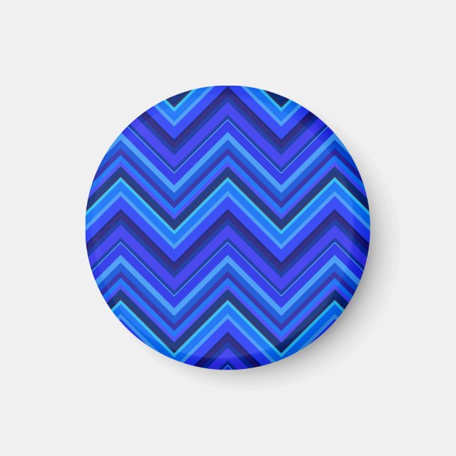 Blue stripes zigzag pattern magnet (Front)
