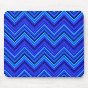 Blue stripes zigzag pattern mouse pad