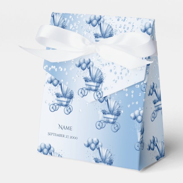 Blue Stroller Favour Box (Front Side)