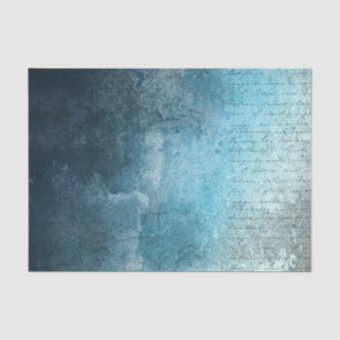 Blue Style Grunge Background with Script Tissue Paper
