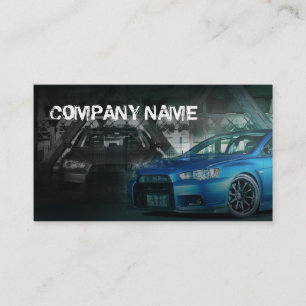 blue stylish sport car business card