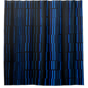 BLUE Stylish Stripe Pattern Shower Curtain