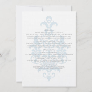 Blue Subtle Damask Information Card