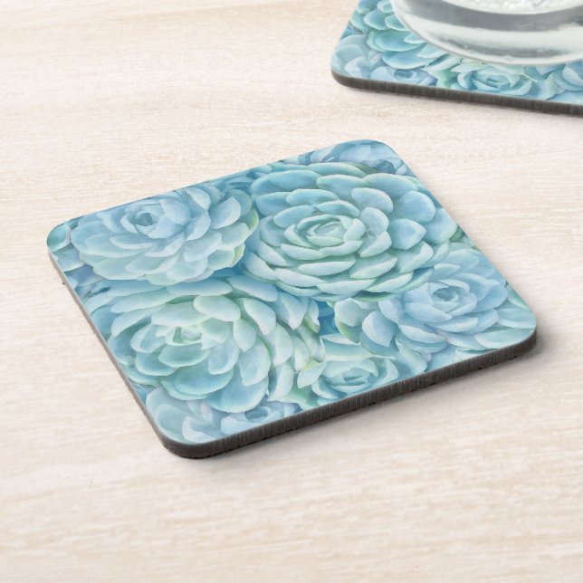 Blue succulents coaster (Left Side)