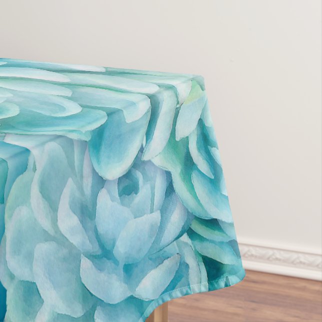 Blue succulents tablecloth (In Situ)
