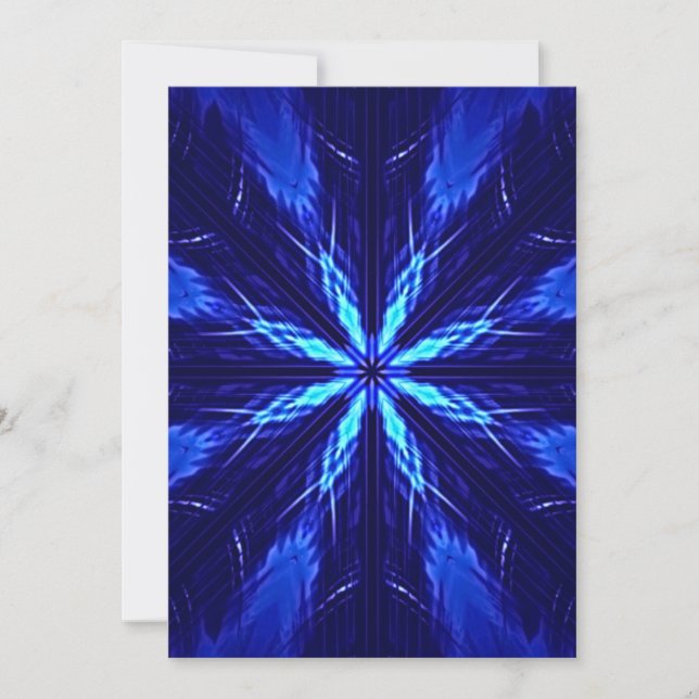 Blue Suede Star Design Holiday Card (Front)