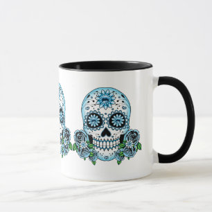 Blue Sugar Skull Mug