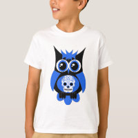 Blue Sugar Skull Owl