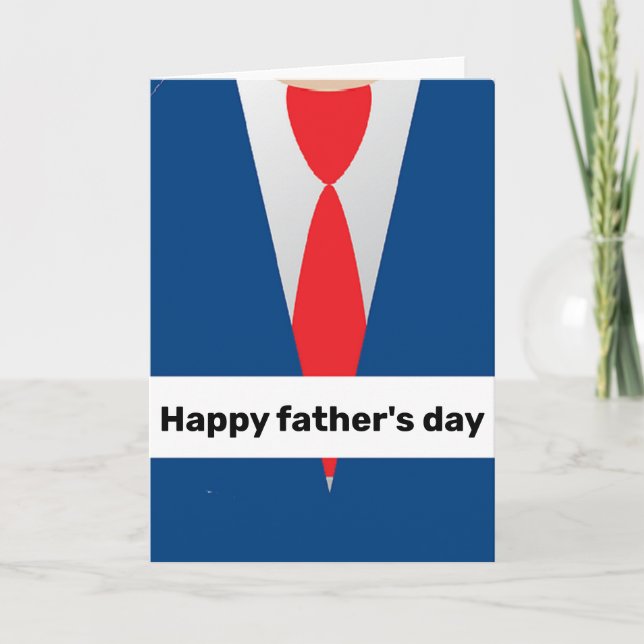 Blue suit red tie father's day card (Front)