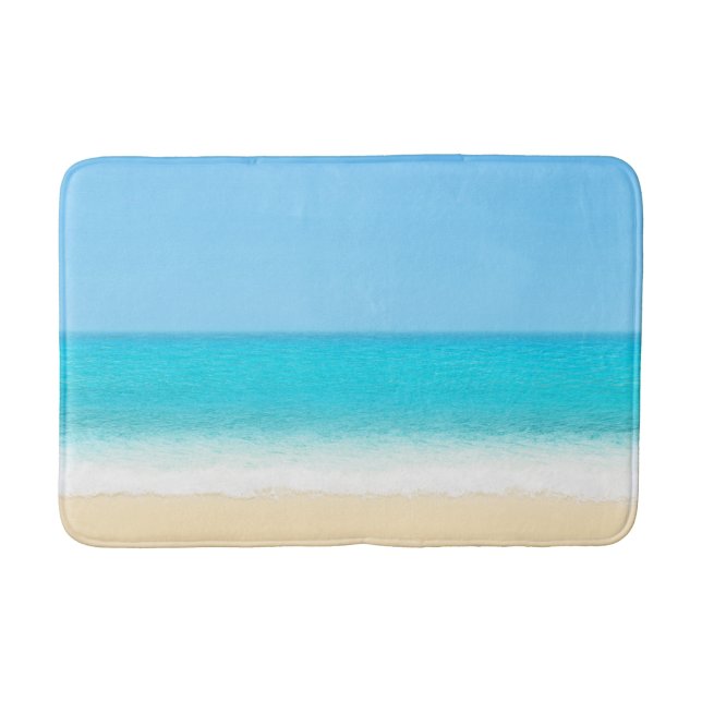 Blue Summer Beach Bath Mat (Front)