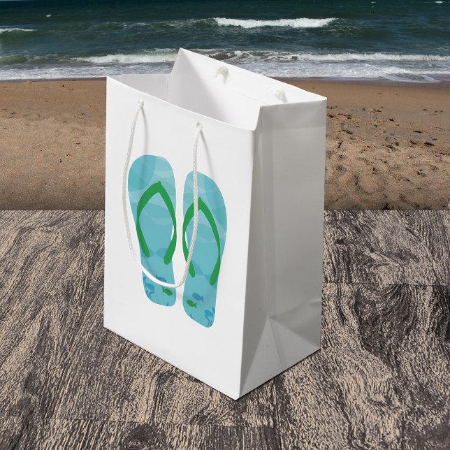 Blue Summer Beach Party Flip Flops Gift Bag (Creator Uploaded)