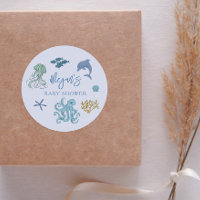 Blue Summer Ocean Baby Shower Favour