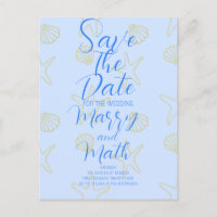 Blue Summer Simple Sea Shell and Star Beach Desing