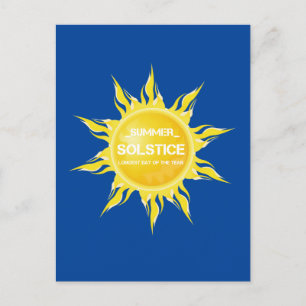 Blue summer solstice the longest day of the year postcard