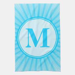 Blue Sun Monogram Personalised Tea Towel