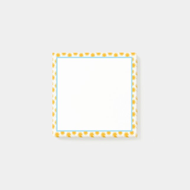 Blue Sunburst Border  Post-it Notes (Front)