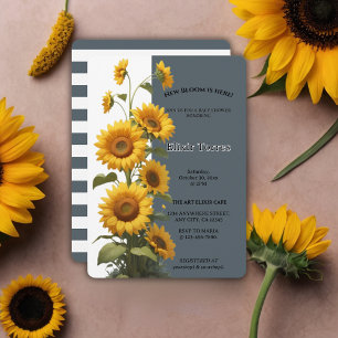 Blue Sunflower Baby Shower Invitation