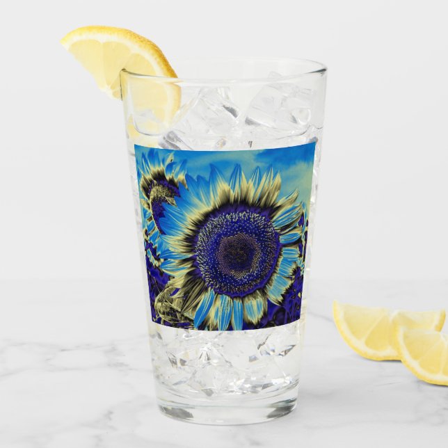 Blue Sunflower Glass (Front Ice)